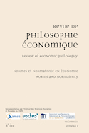 Revue de philosophie économique, v. 21, no 01